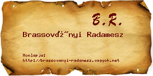 Brassoványi Radamesz névjegykártya